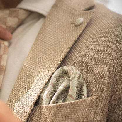 Pascal - Double Sided Silk Pocket Square - Sage Green - Solstik