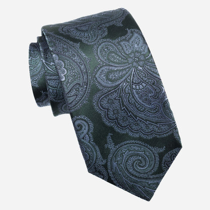 Cortina - Silk Jacquard Tie - Bottle Green - Solstik