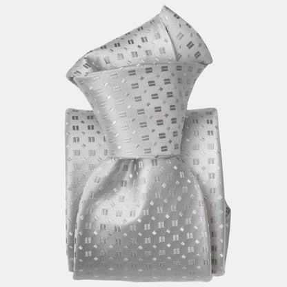 Barbera - Silk Jacquard Tie - Silver - Solstik