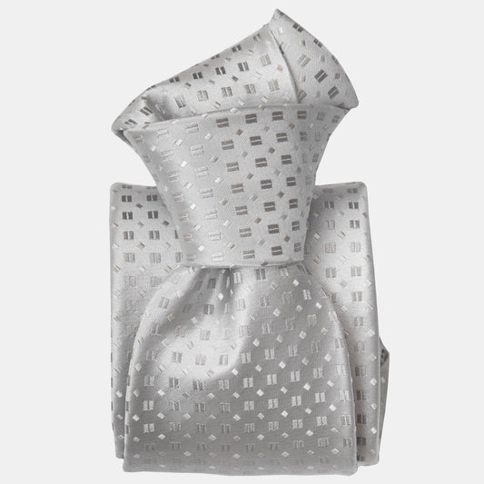 Barbera - Silk Jacquard Tie - Silver - Solstik