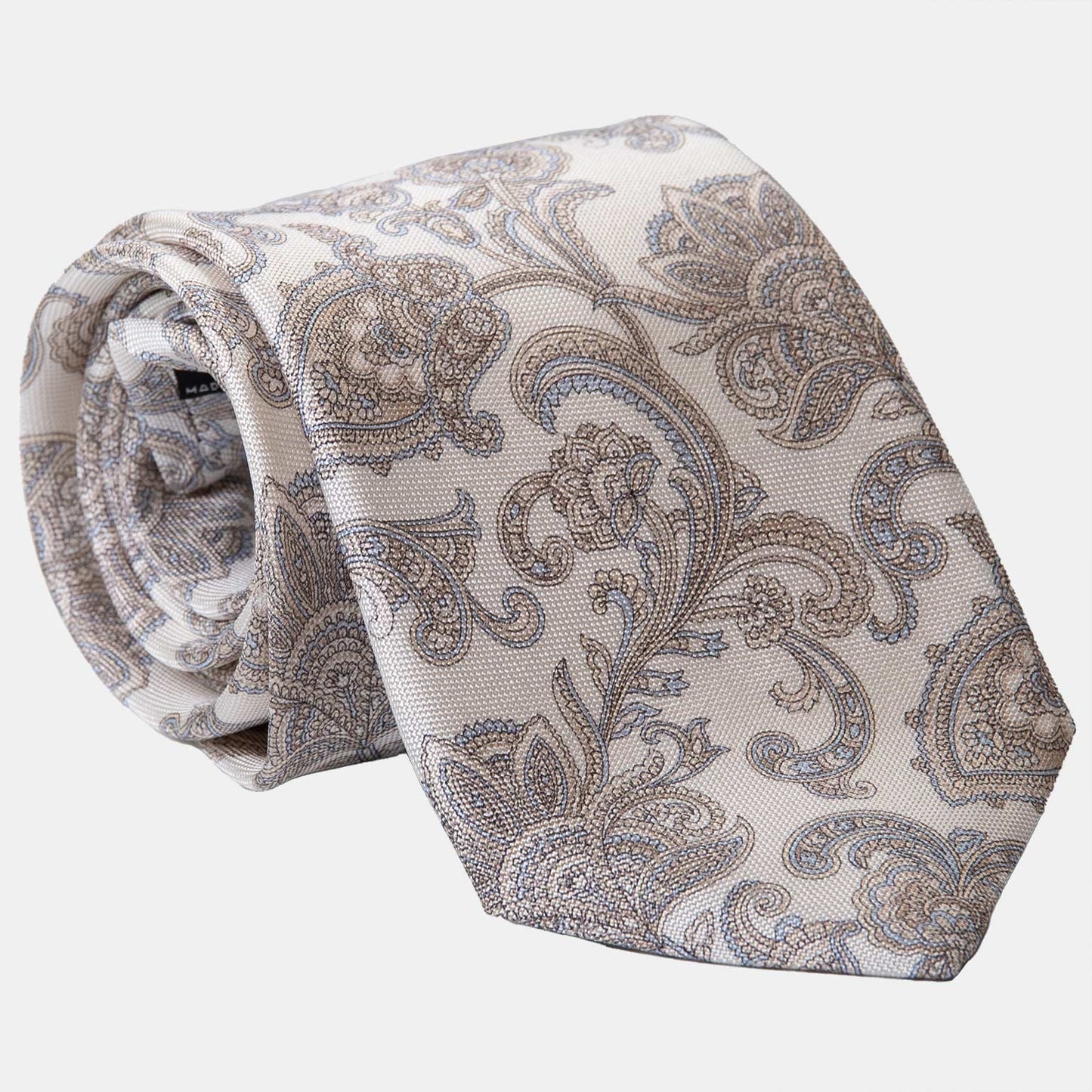Novara - Printed Silk Tie - Ivory - Solstik