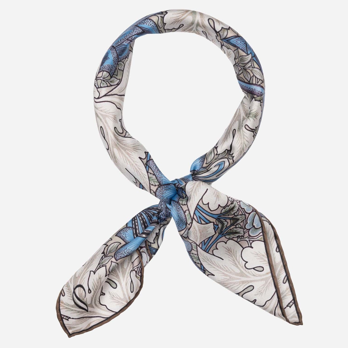 St. James - Silk Neckerchief - Blue and Tan - Solstik