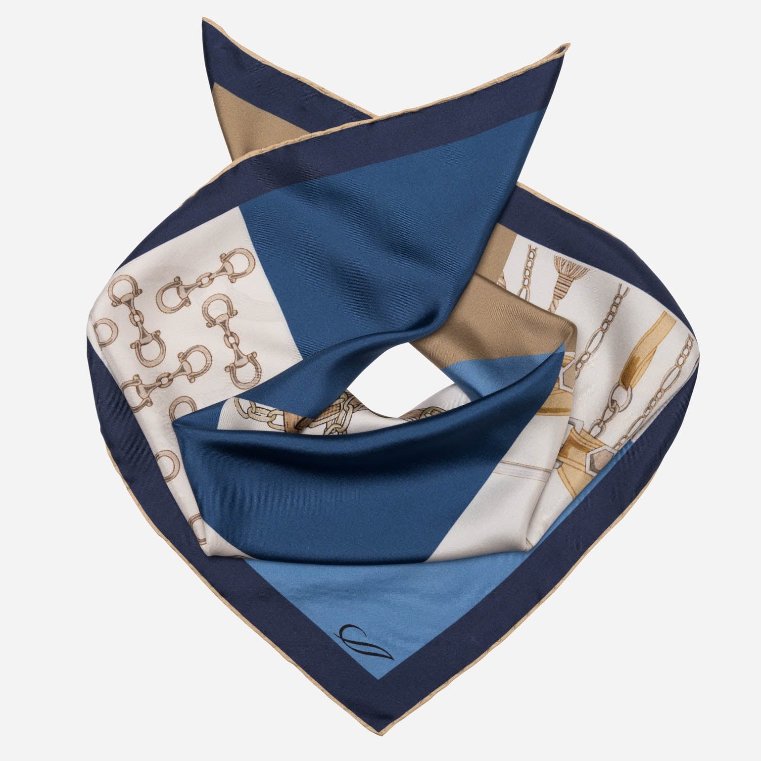 San Siro - Silk Neckerchief - Blue - Solstik