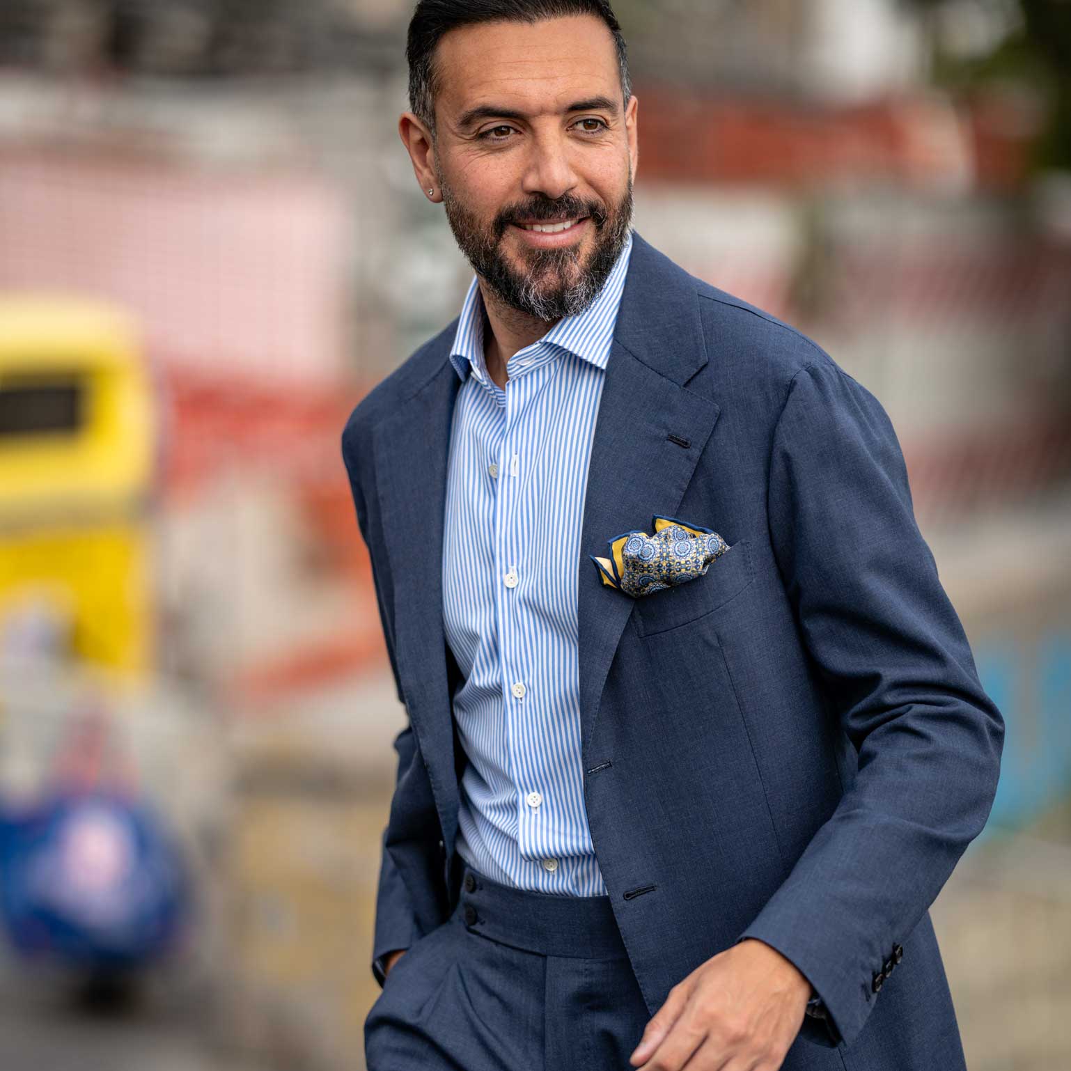 Fiastra - Silk Pocket Square - Yellow - Solstik