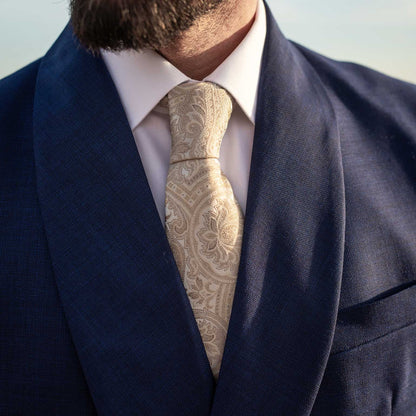 Montecarlo - Silk Jacquard Tie - Champagne - Solstik
