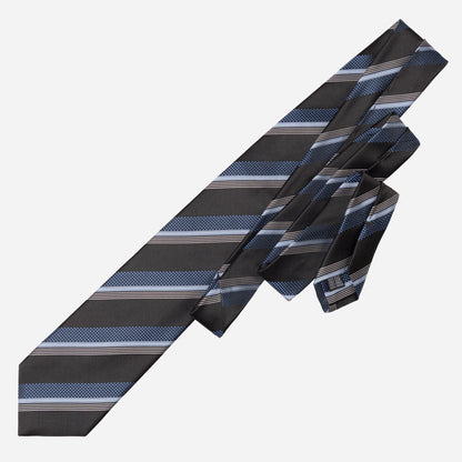 Corso - Silk Jacquard Tie - Black & Blue - Solstik