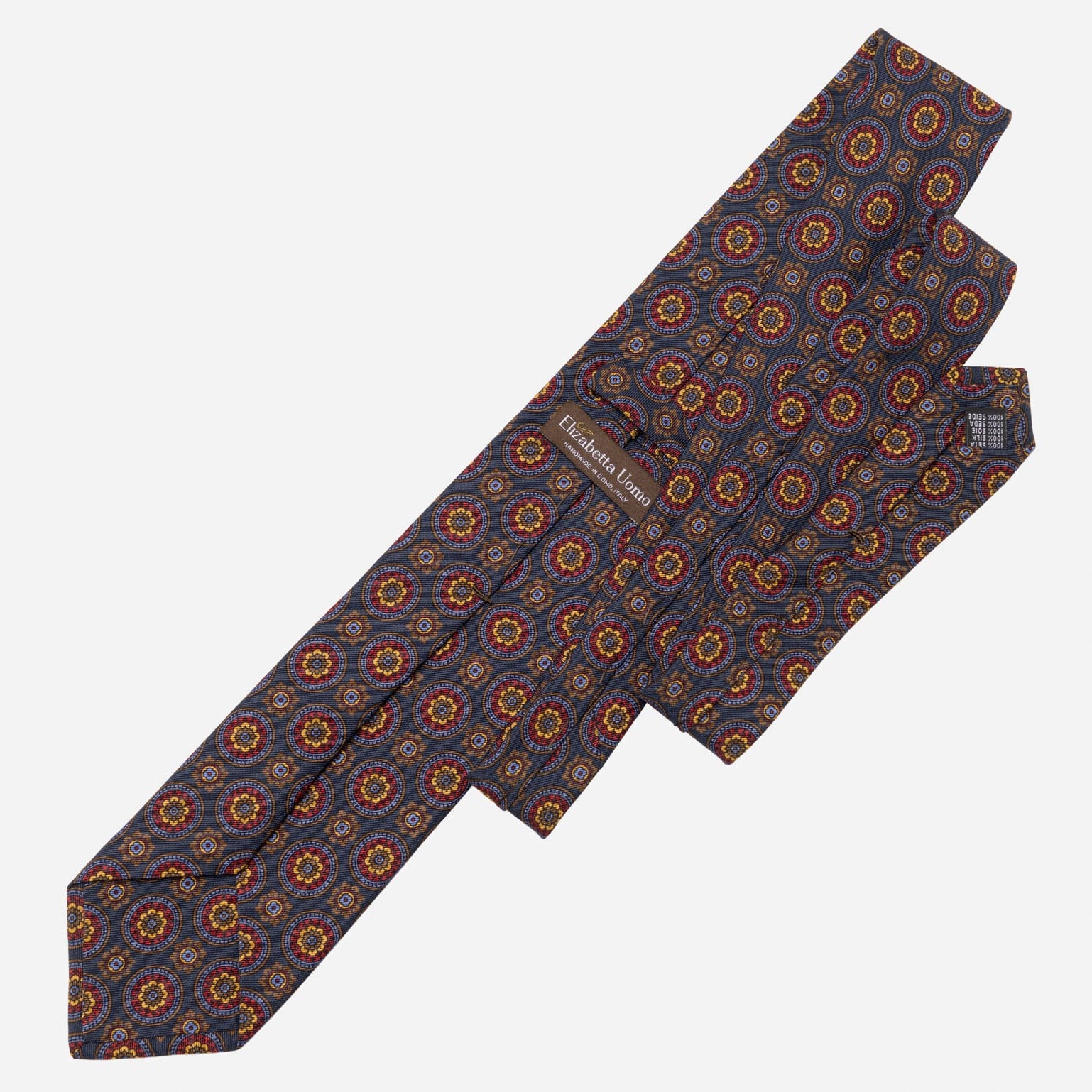La Vigna - Printed Wool & Silk Tie - Navy - Solstik
