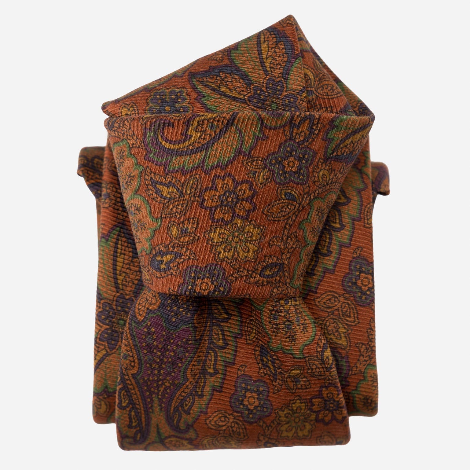 Trevi - Printed Madder Silk Tie - Ginger - Solstik
