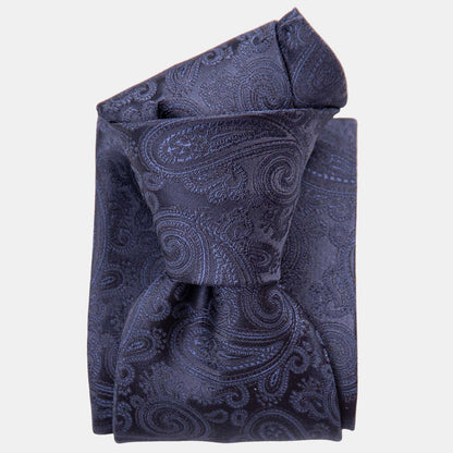 Soave - Silk Jacquard Tie - Midnight Blue - Solstik