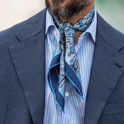 Messina - Silk Neckerchief - Azure - Solstik