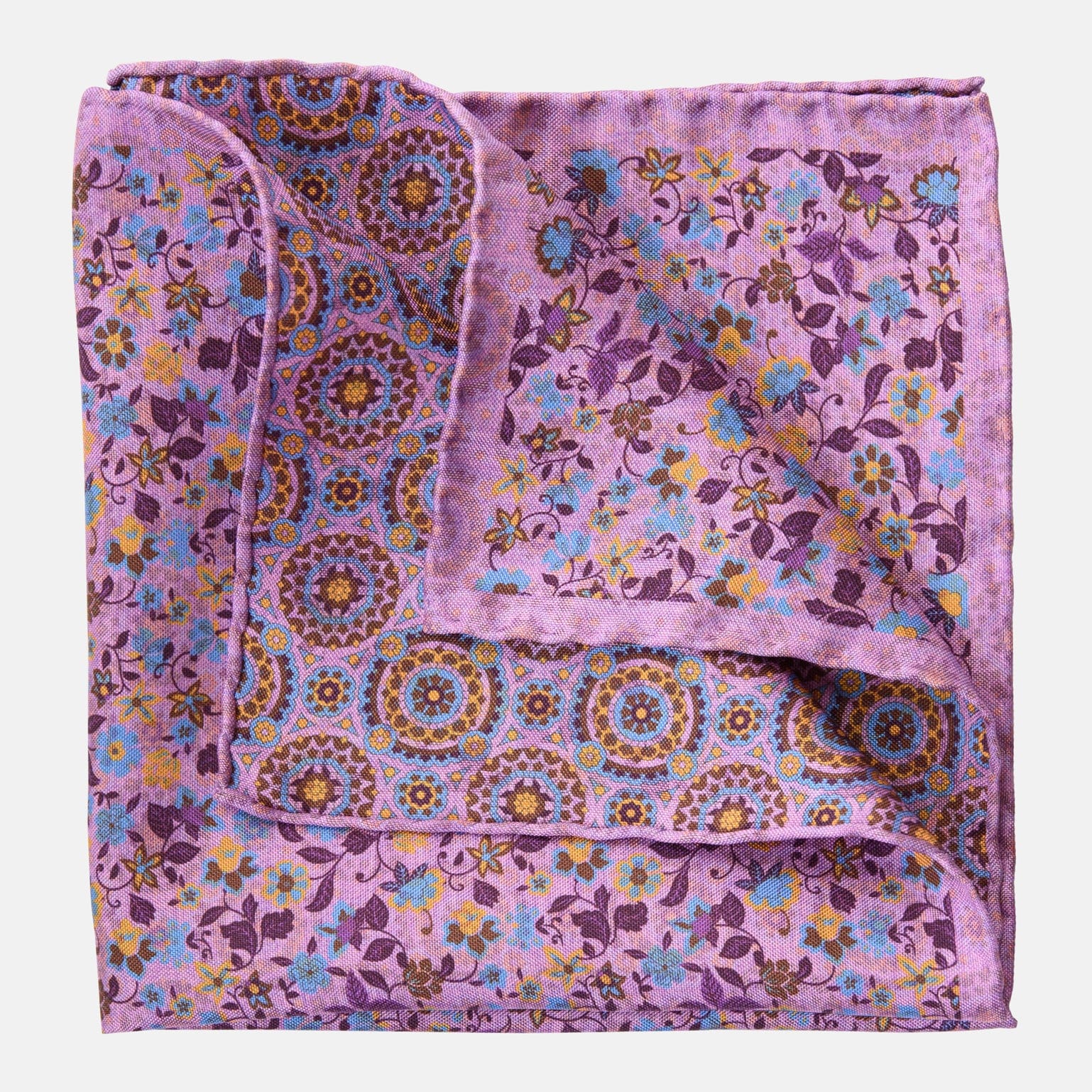 Rimini - Double Sided Silk Pocket Square - Pink - Solstik