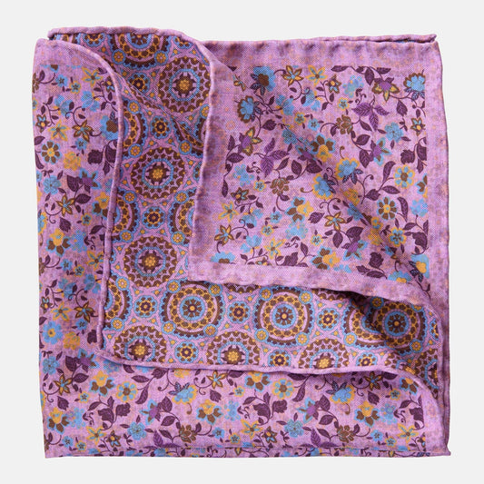 Rimini - Double Sided Silk Pocket Square - Pink - Solstik
