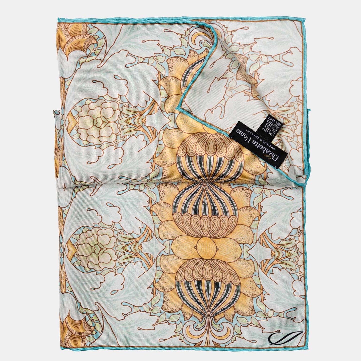 Londra - Silk Pocket Square - Aqua - Solstik