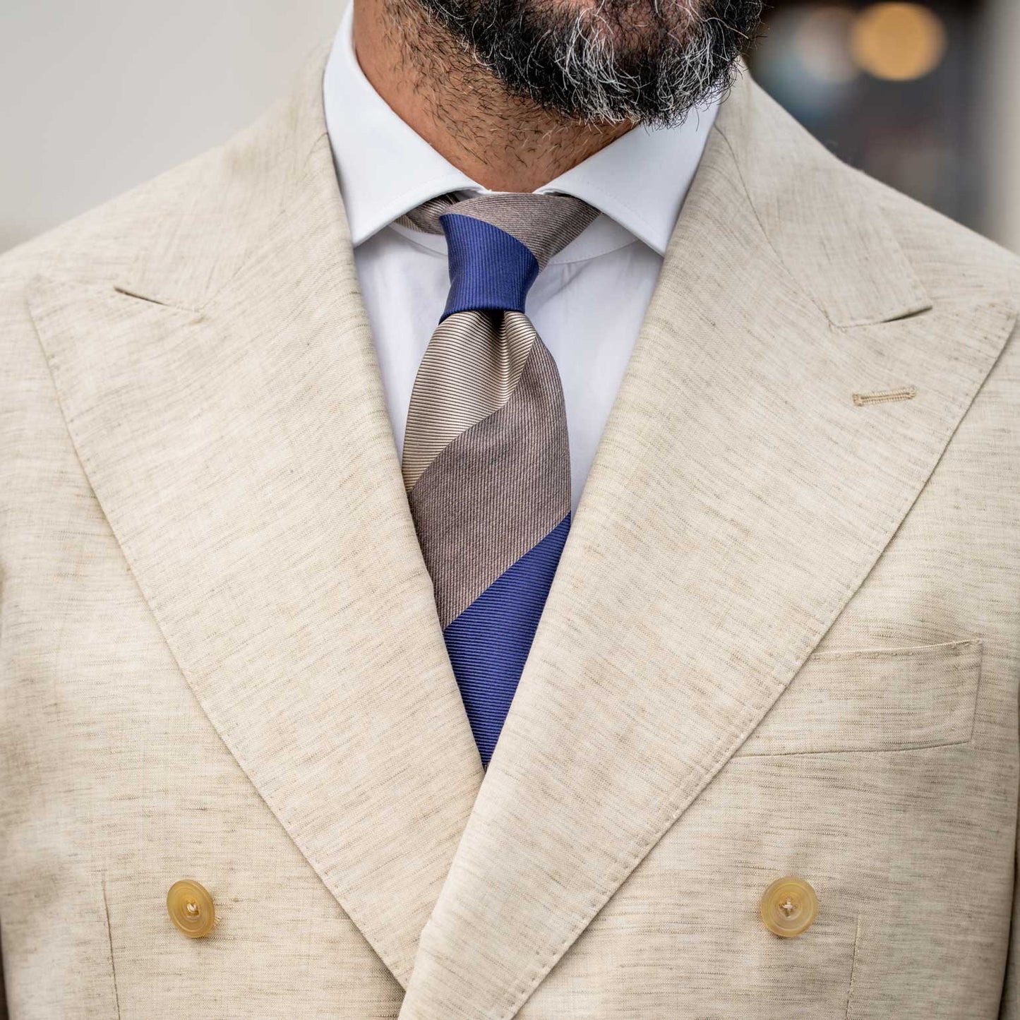 Conero - Silk Jacquard Tie - Taupe Grey - Solstik