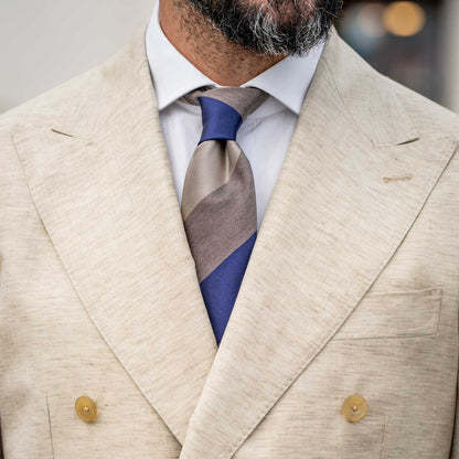 Conero - Silk Jacquard Tie - Taupe Grey - Solstik