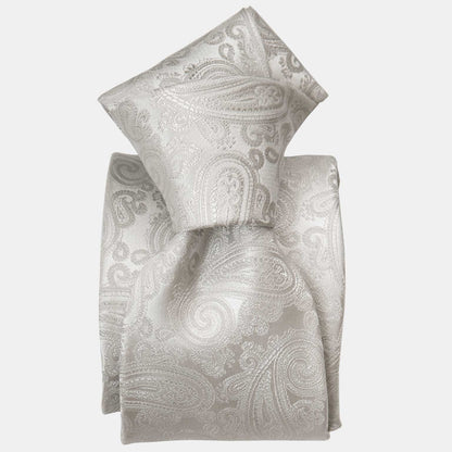 Soave - Silk Jacquard Tie - Silver Pearl - Solstik