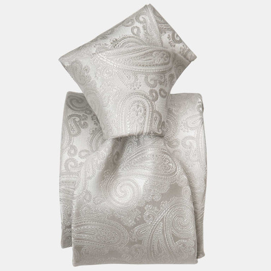 Soave - Silk Jacquard Tie - Silver Pearl - Solstik
