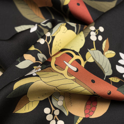 Anthea - Silk Foulard - Black - Solstik