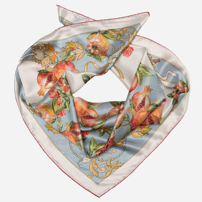 Melograno - Silk Foulard - Powder Blue - Solstik