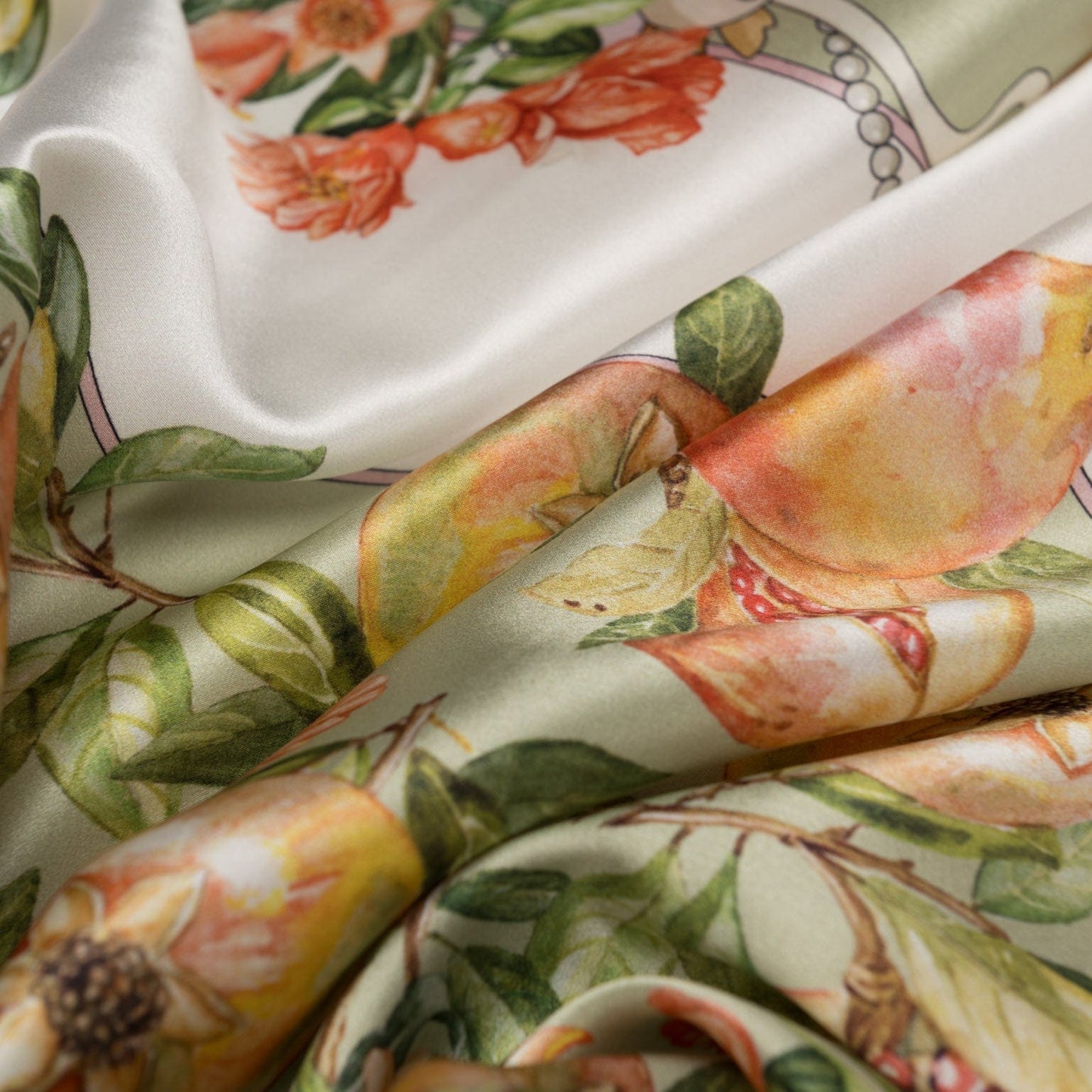 Melograno - Silk Foulard - Venetian Glass Green - Solstik
