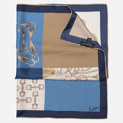 San Siro - Silk Neckerchief - Blue - Solstik