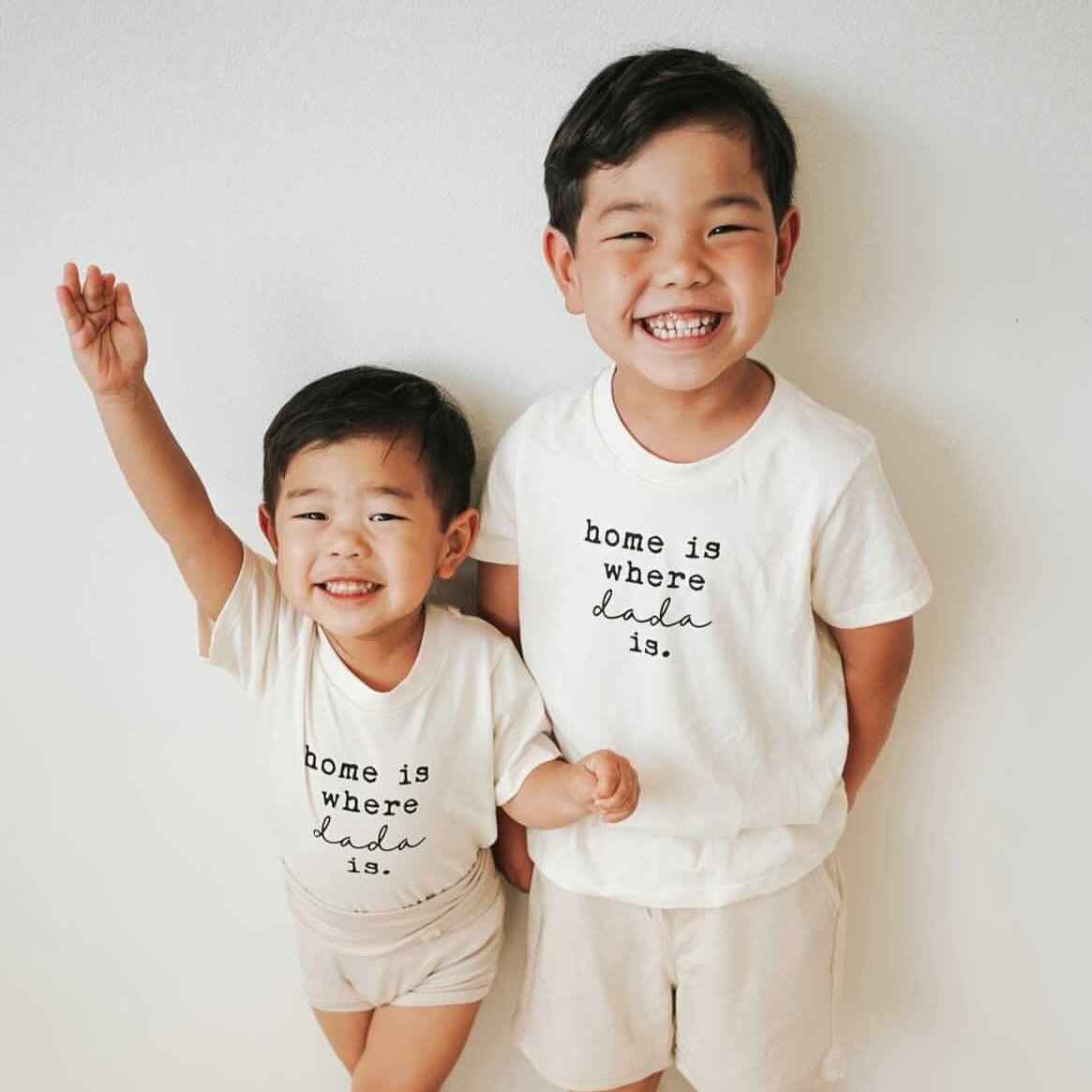 Home is Where Dada Is Organic Cotton Kids Tee Short Sleeve