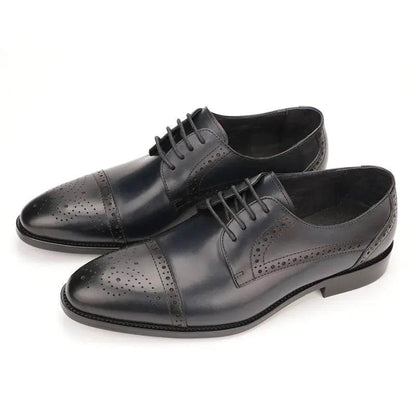 Brogue Engraved Men's Leather Business Shoes - Solstik