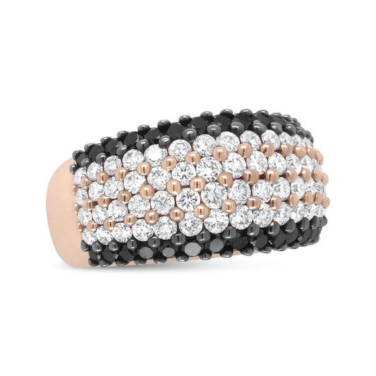 18K Rose Gold Dual-Tone Diamond Ring - Solstik