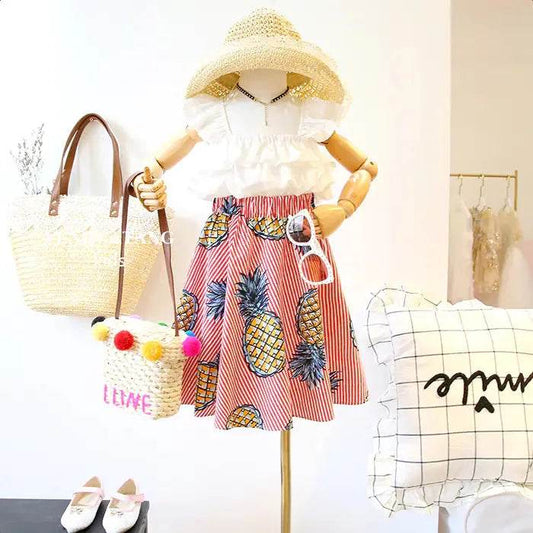 Girls' Pineapple Parade Skirt & Ruffle Top Set - Solstik