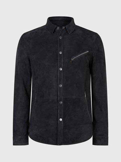 Handmade Bandeo Collar Leather Jacket