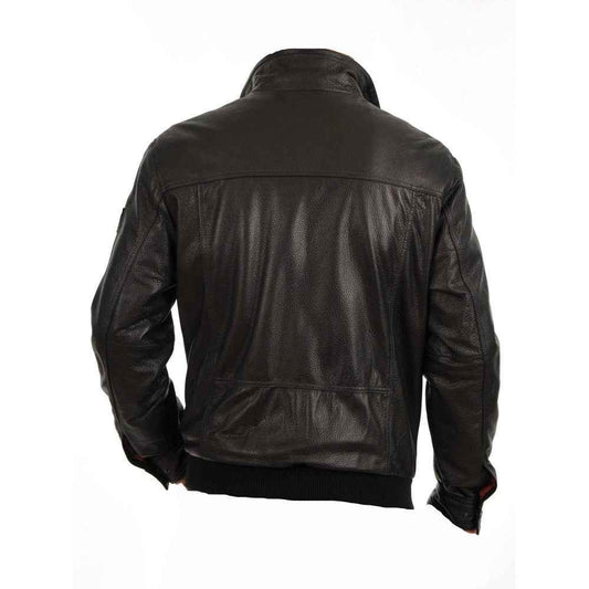 Handmade Black Leather Jacket With Collars