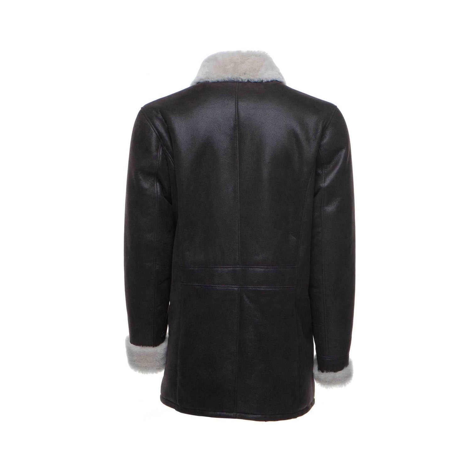 Handmade Jozef's 3/4 Length Brown Shearling Buttoned Coat