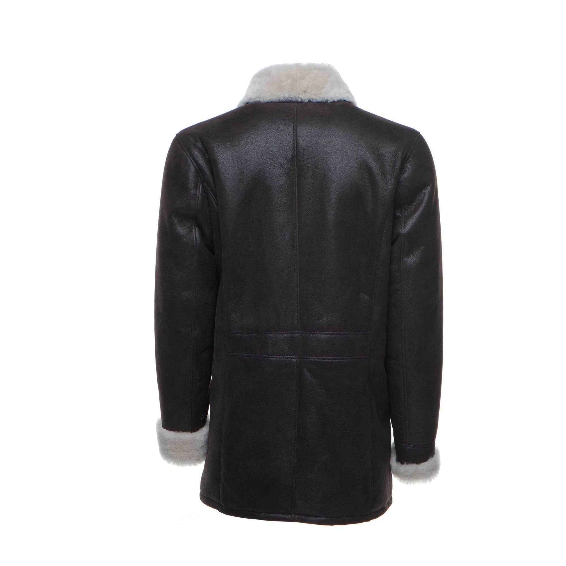 Handmade Jozef's 3/4 Length Brown Shearling Buttoned Coat