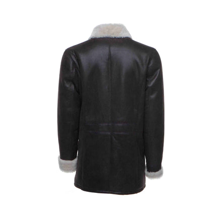 Handmade Jozef's 3/4 Length Brown Shearling Buttoned Coat