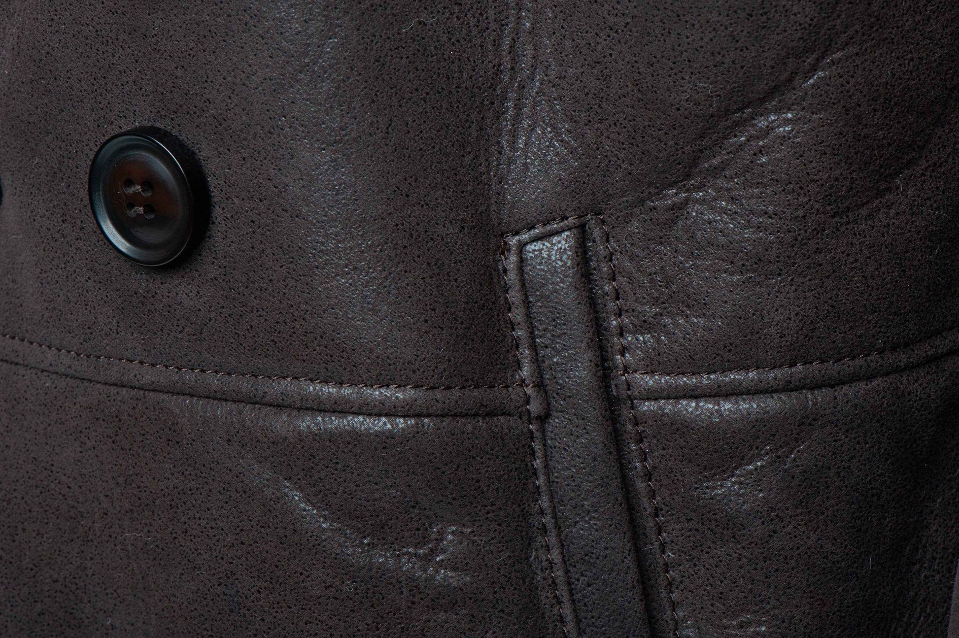 Handmade Jozef's 3/4 Length Brown Shearling Buttoned Coat