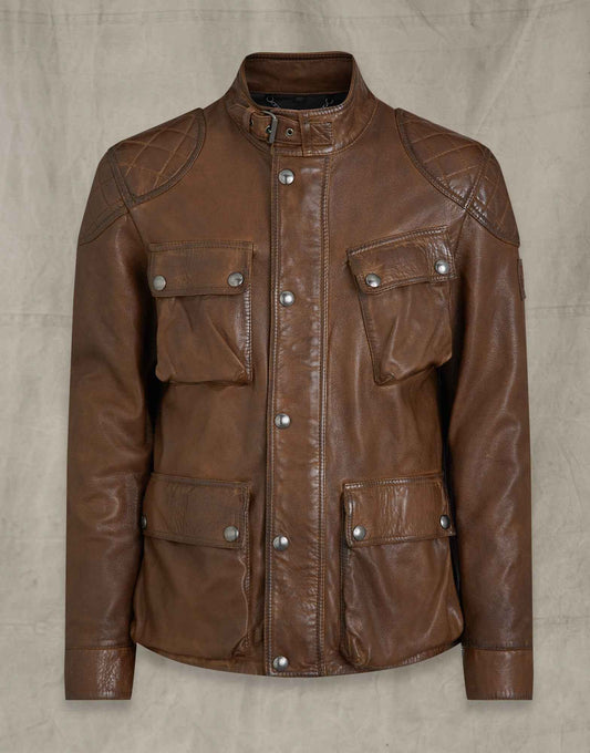 Handmade  Fieldbrook Brown Leather Jacket