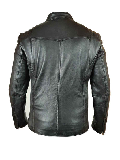 Handmade Cleve's Leather Jacket With Stretch Panel
