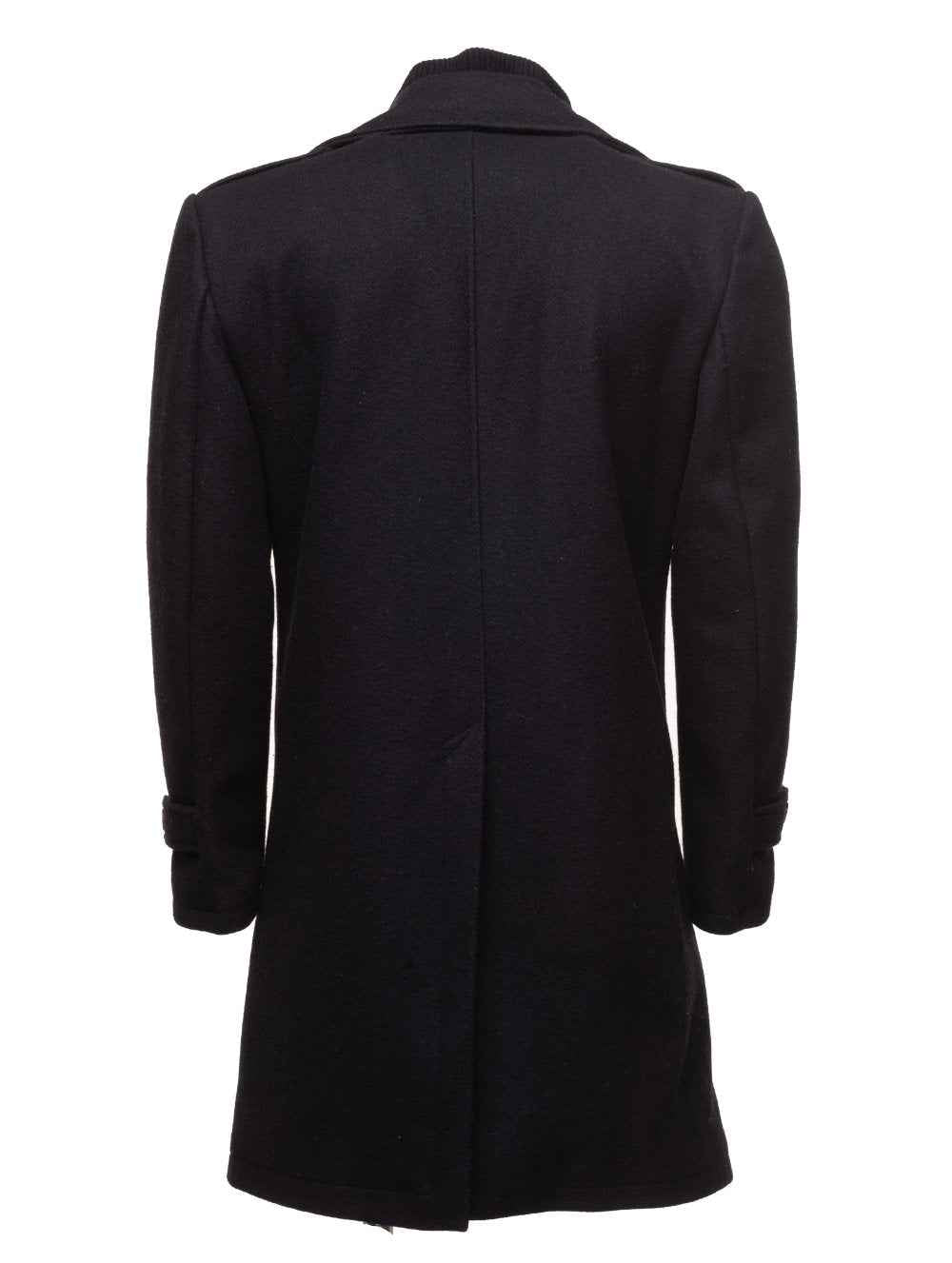 Handmade Black Wool 3/4 Length Trench Coat