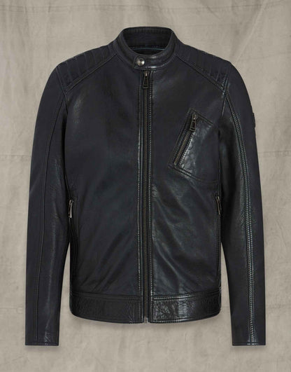 Handmade V racer leather jacket
