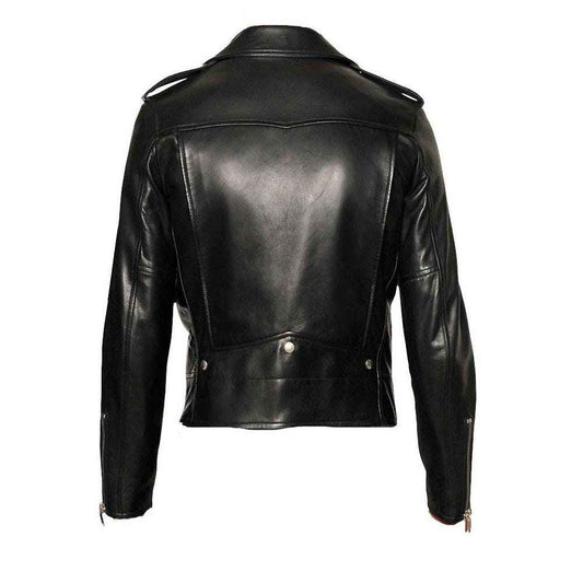 Handmade Classic Biker Style Jacket With Epauletts