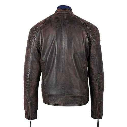Handmade Men's Benton Distressed Moto Style Leather Jacket