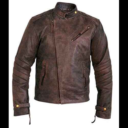Handmade Floyd's Vintage Copper Cafe Racer Style Leather Jacket