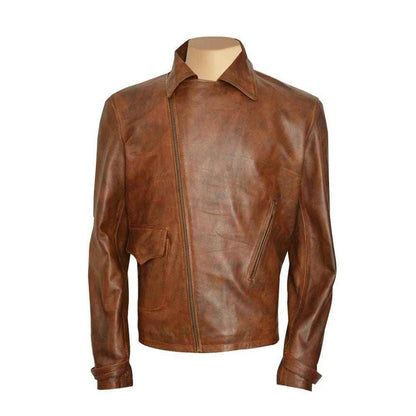 Handmade Captain America's Brown Biker Leather Jacket