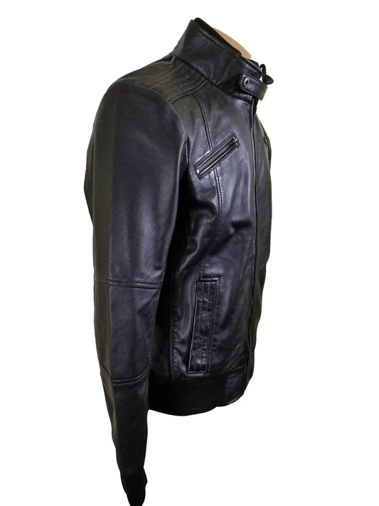 Handmade Greig's Bomber Style Jacket With Ribbed Collar And Cuffs