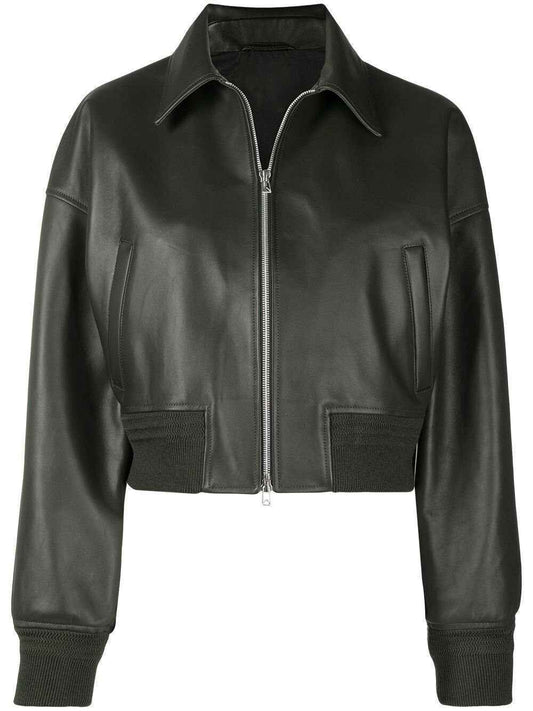 Handmade Leather Bomber-Style Jacket