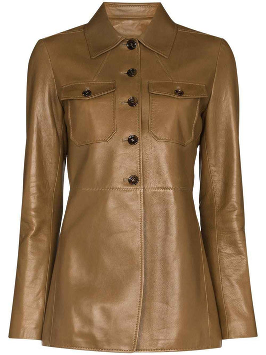 Handmade  Single-Breasted Fitted Leather Jacket