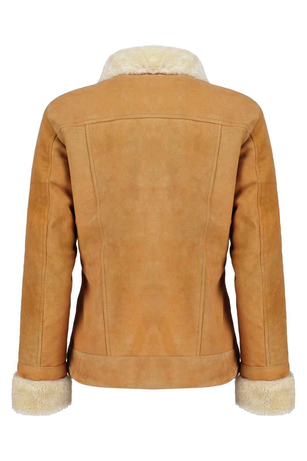 Handmade Brown Suede Bomber Fur Leather Jacket