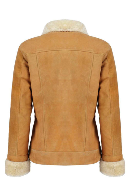 Handmade Brown Suede Bomber Fur Leather Jacket