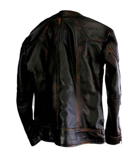 Handmade Cafe Racer Vintage Biker Distressed Brown Motorcycle Leather Jacket