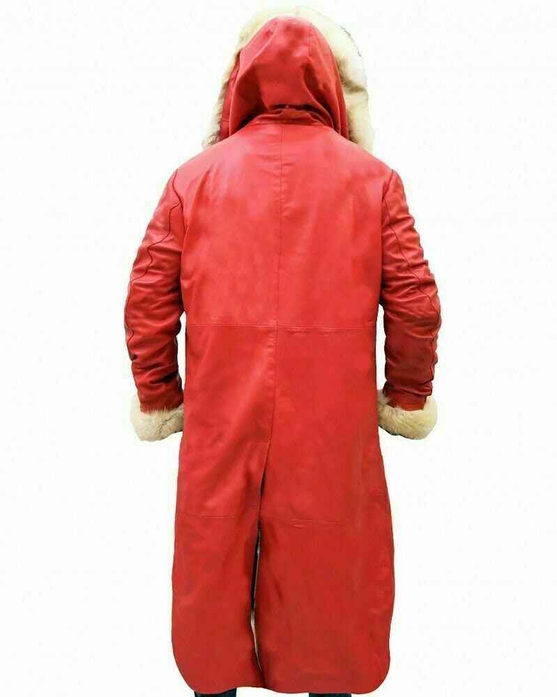 Handmade  Santa Claus Leather Trench Coat Christmas Chronicles Coat with Vest Custom Order for Steve